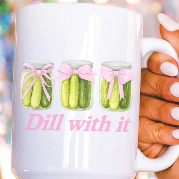 Dill With It Coquette Ceramic Mug NIP - Picture 1 of 1
